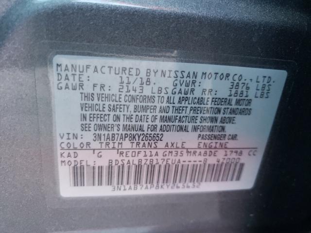 Photo 9 VIN: 3N1AB7AP8KY265652 - NISSAN SENTRA S 