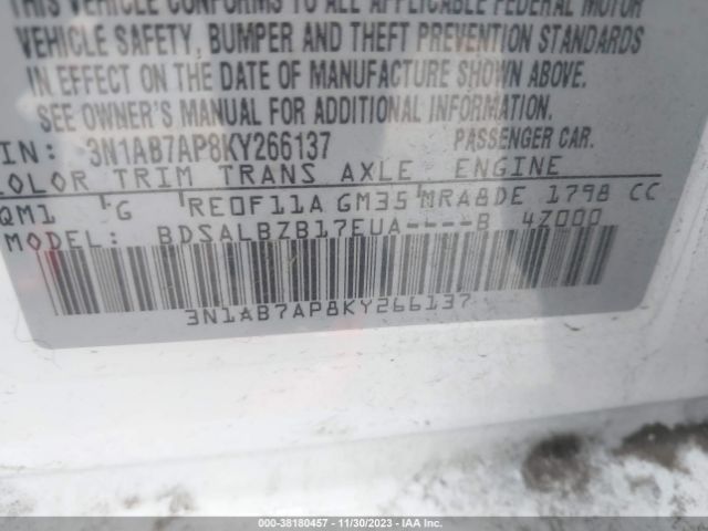 Photo 8 VIN: 3N1AB7AP8KY266137 - NISSAN SENTRA 