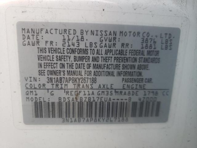 Photo 9 VIN: 3N1AB7AP8KY267188 - NISSAN SENTRA S 