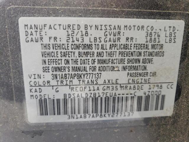 Photo 12 VIN: 3N1AB7AP8KY277137 - NISSAN SENTRA S 