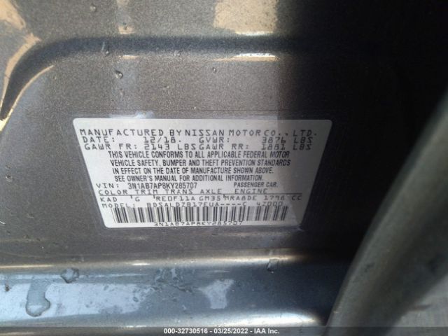 Photo 8 VIN: 3N1AB7AP8KY285707 - NISSAN SENTRA 