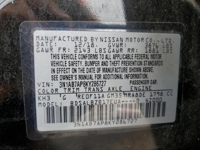 Photo 11 VIN: 3N1AB7AP8KY286727 - NISSAN SENTRA 