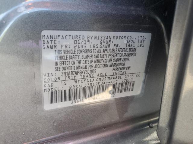 Photo 11 VIN: 3N1AB7AP8KY301002 - NISSAN SENTRA S 