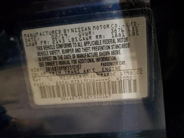 Photo 12 VIN: 3N1AB7AP8KY310167 - NISSAN SENTRA 