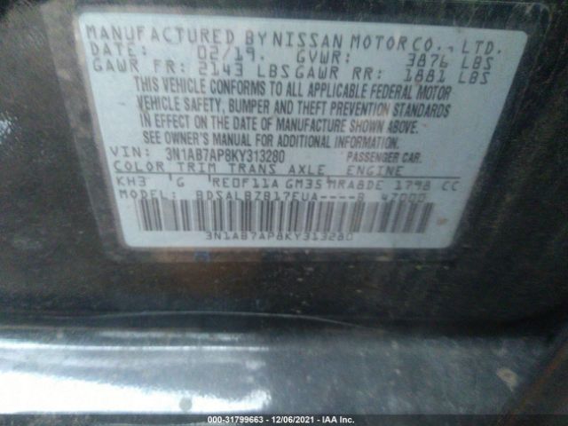 Photo 8 VIN: 3N1AB7AP8KY313280 - NISSAN SENTRA 