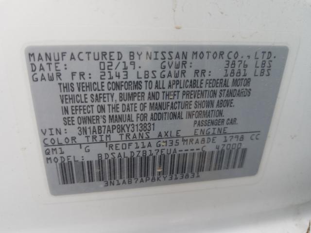 Photo 9 VIN: 3N1AB7AP8KY313831 - NISSAN SENTRA S 