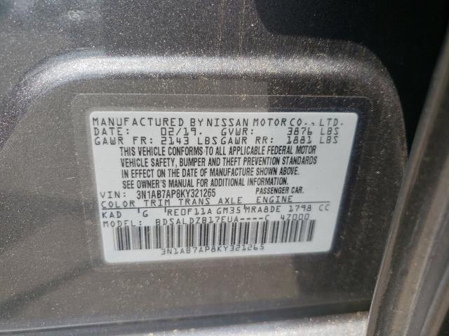 Photo 9 VIN: 3N1AB7AP8KY321265 - NISSAN SENTRA S 