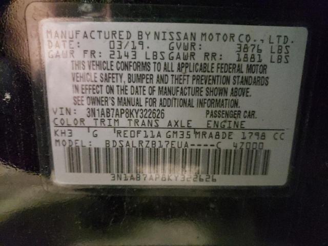 Photo 11 VIN: 3N1AB7AP8KY322626 - NISSAN SENTRA 