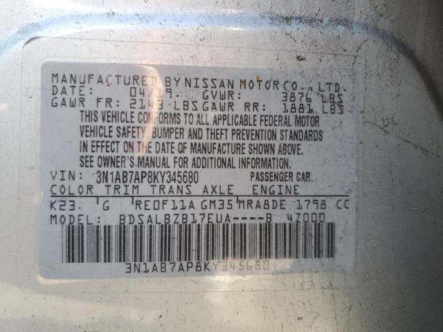 Photo 12 VIN: 3N1AB7AP8KY345680 - NISSAN SENTRA 