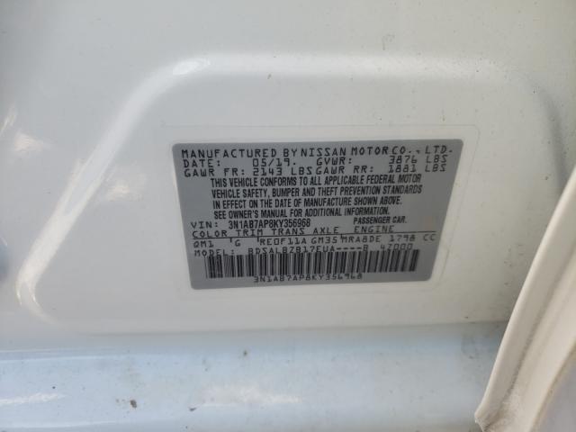 Photo 9 VIN: 3N1AB7AP8KY356968 - NISSAN SENTRA S 