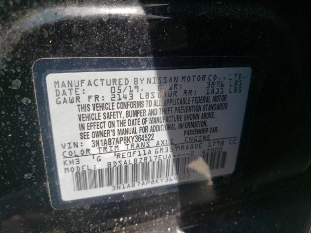 Photo 9 VIN: 3N1AB7AP8KY364522 - NISSAN SENTRA S 