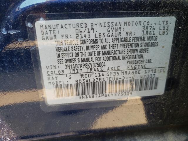 Photo 9 VIN: 3N1AB7AP8KY375004 - NISSAN SENTRA S 