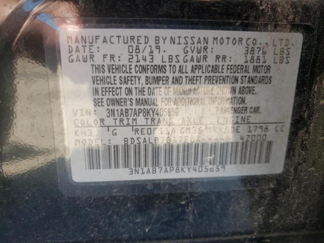 Photo 9 VIN: 3N1AB7AP8KY405859 - NISSAN SENTRA S 