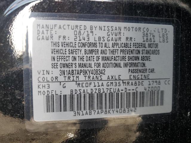 Photo 11 VIN: 3N1AB7AP8KY408342 - NISSAN SENTRA S 