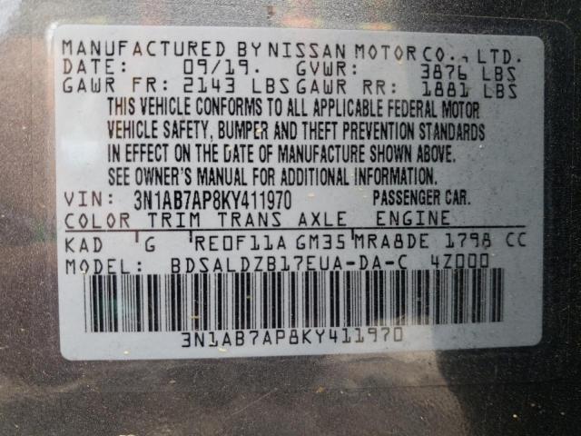 Photo 12 VIN: 3N1AB7AP8KY411970 - NISSAN SENTRA 