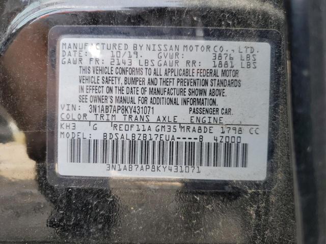 Photo 12 VIN: 3N1AB7AP8KY431071 - NISSAN SENTRA 