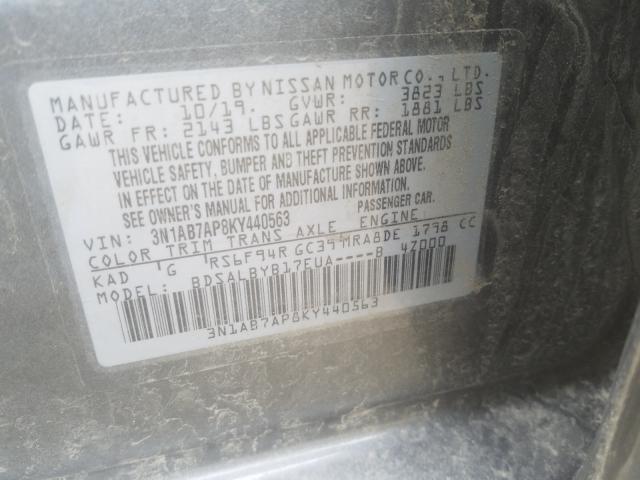 Photo 9 VIN: 3N1AB7AP8KY440563 - NISSAN SENTRA S 