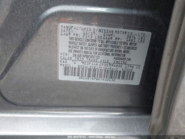 Photo 8 VIN: 3N1AB7AP8KY452132 - NISSAN SENTRA 