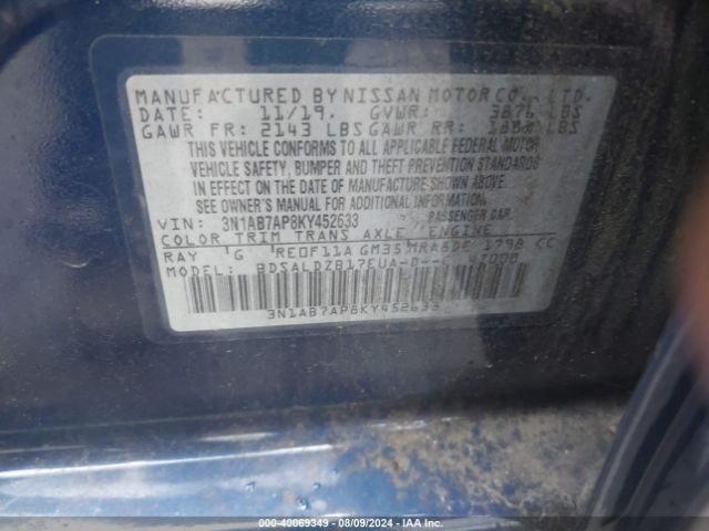 Photo 8 VIN: 3N1AB7AP8KY452633 - NISSAN SENTRA 