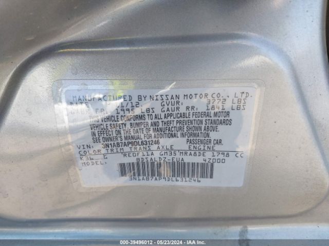 Photo 8 VIN: 3N1AB7AP9DL631246 - NISSAN SENTRA 