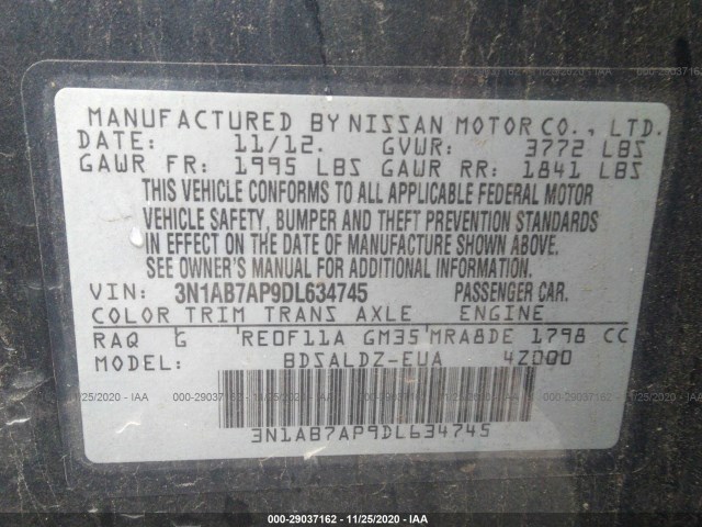 Photo 8 VIN: 3N1AB7AP9DL634745 - NISSAN SENTRA 