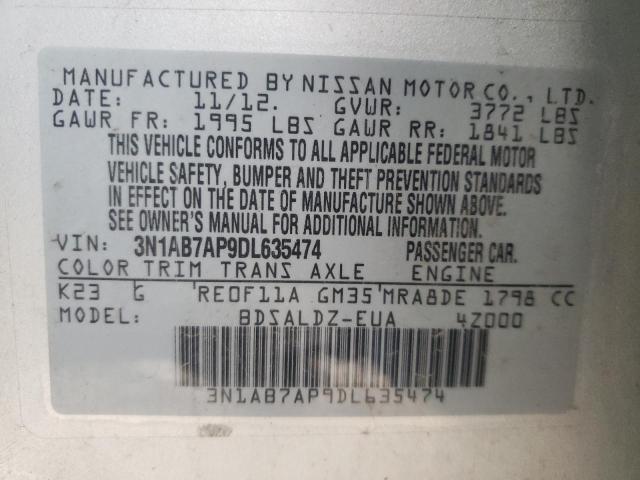 Photo 9 VIN: 3N1AB7AP9DL635474 - NISSAN SENTRA S 