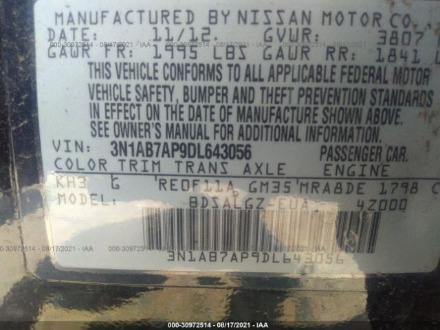 Photo 8 VIN: 3N1AB7AP9DL643056 - NISSAN SENTRA 