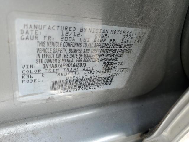 Photo 9 VIN: 3N1AB7AP9DL646913 - NISSAN SENTRA S 