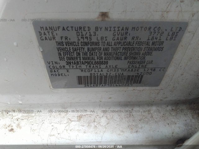 Photo 8 VIN: 3N1AB7AP9DL660889 - NISSAN SENTRA 