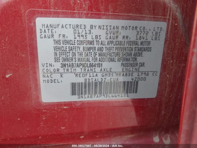 Photo 8 VIN: 3N1AB7AP9DL664151 - NISSAN SENTRA 