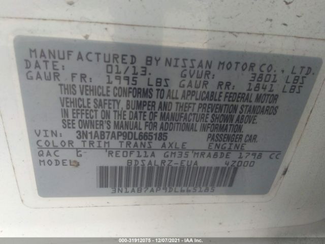 Photo 8 VIN: 3N1AB7AP9DL665185 - NISSAN SENTRA 