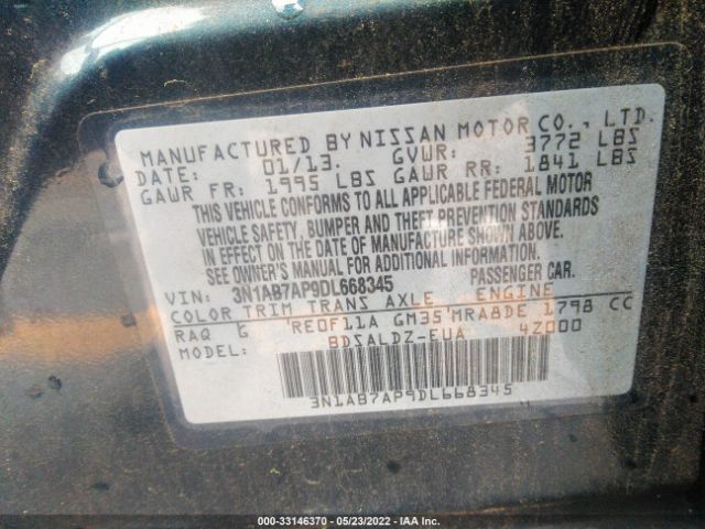 Photo 8 VIN: 3N1AB7AP9DL668345 - NISSAN SENTRA 