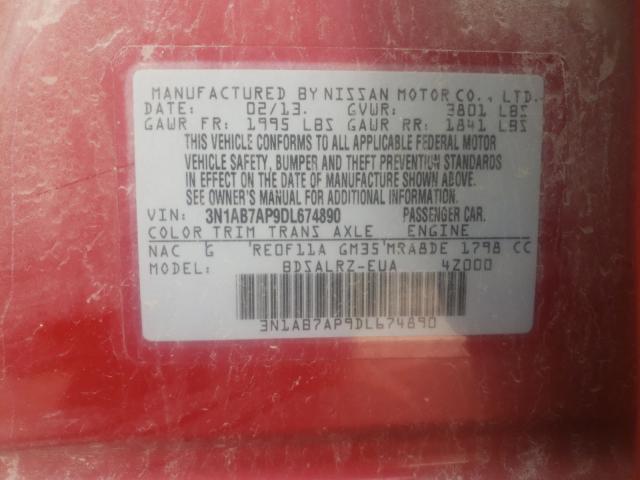 Photo 9 VIN: 3N1AB7AP9DL674890 - NISSAN SENTRA S 