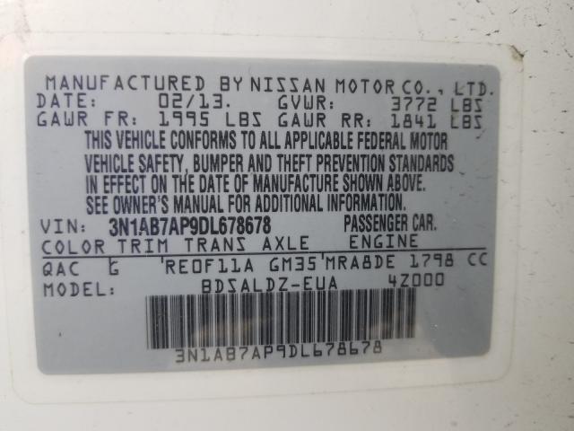 Photo 9 VIN: 3N1AB7AP9DL678678 - NISSAN SENTRA S 