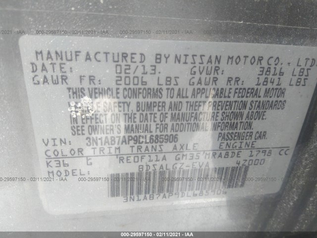 Photo 8 VIN: 3N1AB7AP9DL685906 - NISSAN SENTRA 