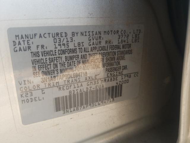 Photo 9 VIN: 3N1AB7AP9DL694718 - NISSAN SENTRA S 