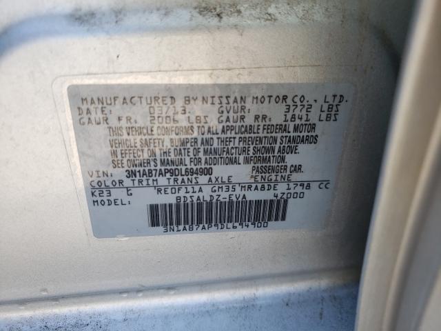 Photo 9 VIN: 3N1AB7AP9DL694900 - NISSAN SENTRA S 