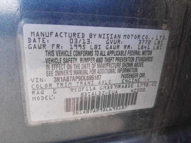 Photo 9 VIN: 3N1AB7AP9DL695187 - NISSAN SENTRA S 