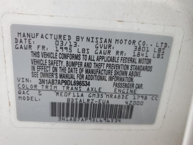 Photo 9 VIN: 3N1AB7AP9DL696534 - NISSAN SENTRA S 