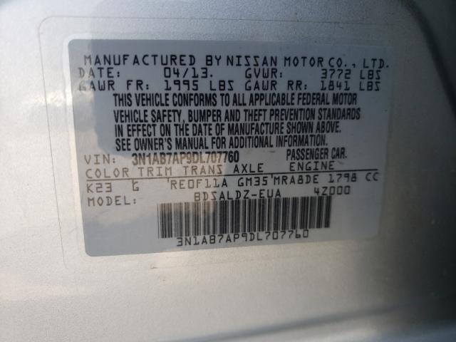 Photo 9 VIN: 3N1AB7AP9DL707760 - NISSAN SENTRA S 