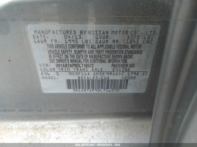 Photo 8 VIN: 3N1AB7AP9DL716572 - NISSAN SENTRA 