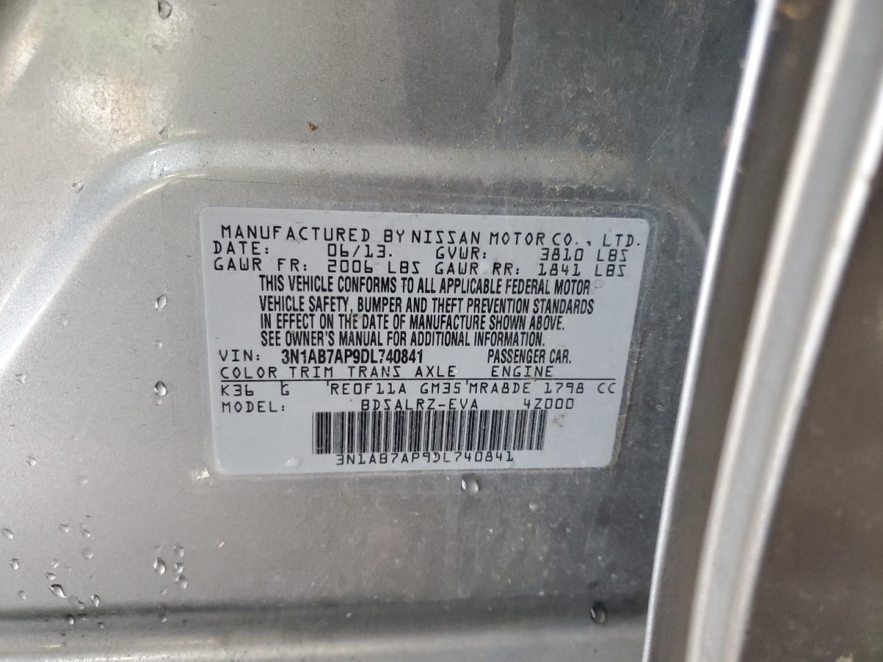 Photo 11 VIN: 3N1AB7AP9DL740841 - NISSAN SENTRA 