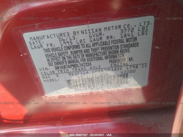 Photo 8 VIN: 3N1AB7AP9DL747224 - NISSAN SENTRA 