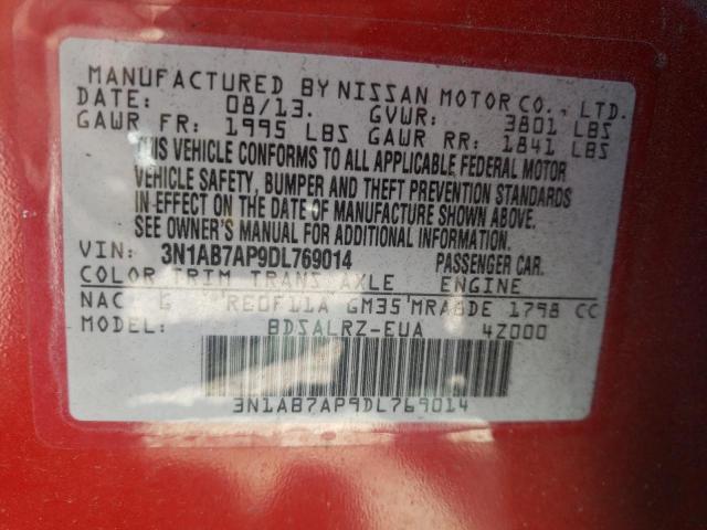 Photo 9 VIN: 3N1AB7AP9DL769014 - NISSAN SENTRA S 