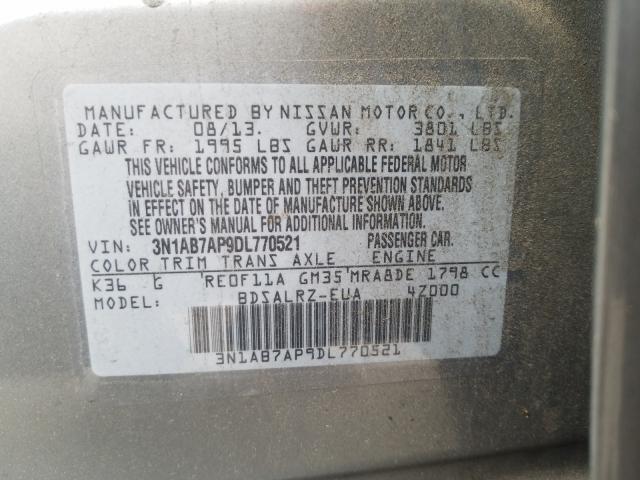 Photo 9 VIN: 3N1AB7AP9DL770521 - NISSAN SENTRA S 