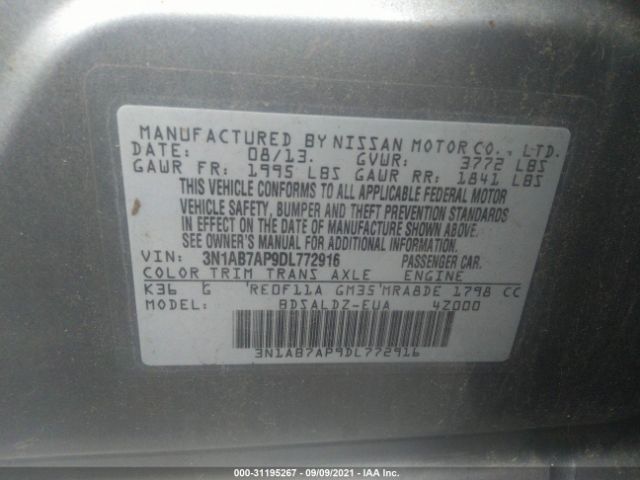 Photo 8 VIN: 3N1AB7AP9DL772916 - NISSAN SENTRA 