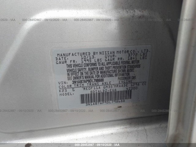 Photo 8 VIN: 3N1AB7AP9DL798688 - NISSAN SENTRA 