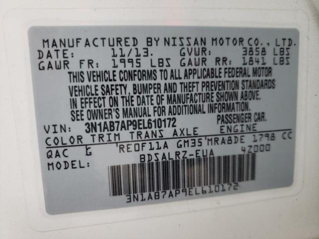 Photo 9 VIN: 3N1AB7AP9EL610172 - NISSAN SENTRA S 