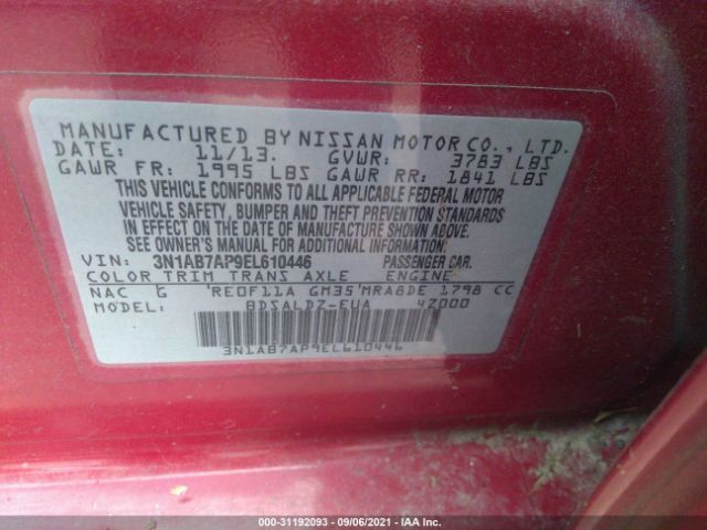 Photo 8 VIN: 3N1AB7AP9EL610446 - NISSAN SENTRA 