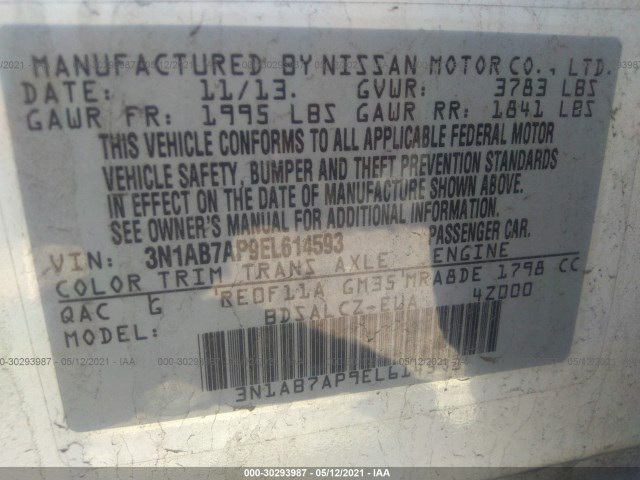 Photo 8 VIN: 3N1AB7AP9EL614593 - NISSAN SENTRA 